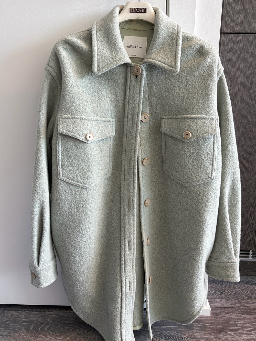 Wilfred Light Sage Green Shacket Jacket